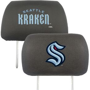 FANMATS 31964 Seattle Kraken Kraken Embroidered Head Rest Cover Set - 2 Pieces