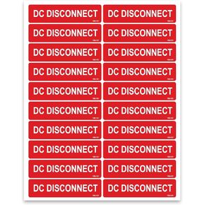 DC Disconnect Labels, Joyfulmap 20 Pcs PV Solar Photovoltaic System Install Label，Solar PV Safety Stickers for Code Requirements