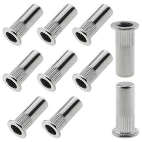 10PCS M5 Metal Sealed Rivet Nut Silver 304 Stainless Steel Closed End Thread Embedded Nut for Furniture Machinery Fastener
