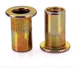 Fullerkreg-18Pcs-M10 x 21mm-Zinc Plated-Flat Head-Carbon Steel-Rivet Nut Rivnut Insert Nutsert