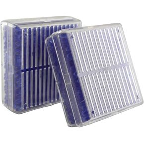 EXMAX Blue Indicating Silica Gel Beads(2-4mm) Desiccant Functional Hard Plastic Canister Dehumidifier Moisture Absorb Box Dryer for Camera Microscopes Telescopes - 2 Pack