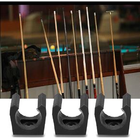 Fishing Rod Holder, 6pcs 2.7cm Plastic Billiards Pool Single Holder Mini Rod Organizer Carrier Billiards Snooker Cue Locating Clip Holder Fishing Rod Storage Clips Black for Pool