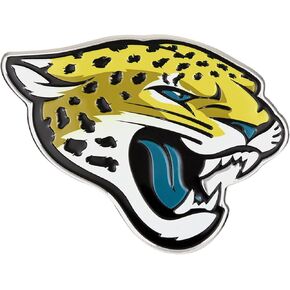 FANMATS 60458 Jacksonville Jaguars Heavy Duty Aluminum Embossed Color Emblem, Auto Emblem Decal