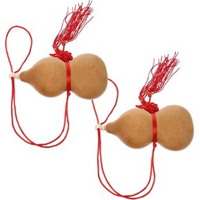 SUPVOX 2pcs Gourd Pendant Dried Gourds Chinese Calabash Chinese Feng Shui Wu Chinese Wealth Decor Chinese New Year Decoration Gourd Ornament Wealth Ornaments Bag Hanging Natural Gourd Boy