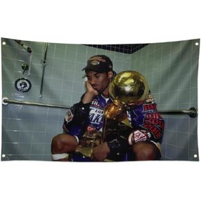 Kobe Flag Championship Trophy Iconic Basketball Banner for Room Man Cave Wall Decor Flags with 4 Brass Grommets for College Dorm Room Decoration in Saudi Arabia
