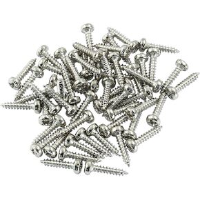 50Pcs Tuning Peg Tuning Key Screws, 11 x 2 mm Machine Heads Guitar Mounting Screws for Electric Acoustic Guitar Bass (Silver 50 Pack)