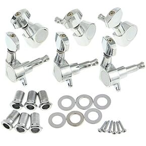 6 Right Chrome Electric Guitar Tuning Pegs Guitar Machine Heads Knobs Tuning Keys for Acoustic or Electric Guitar