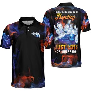 Bowling Polo Shirts 3D for Men & Women, Bowling Jersey Shirt, Team Bowling Shirts Short Sleeve Polo Gift