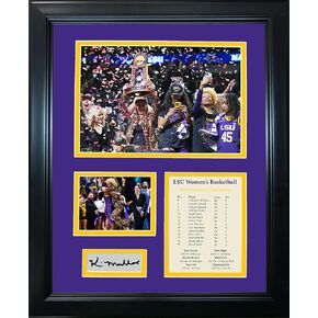 Framed LSU Tigers 2023 Women's NCAA National Champions Kim Mulkey Facsimile Laser Engraved Signature Auto 11"x14" College Basketball Photo Sig Collage
