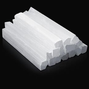 12 Pieces 4 Inches Selenite Crystal Wands Selenite Sticks White Crystals and Healing Stones Spiritual Selenite Wand Long Healing Crystals Stick for Healing Reiki Energy Home Supplies