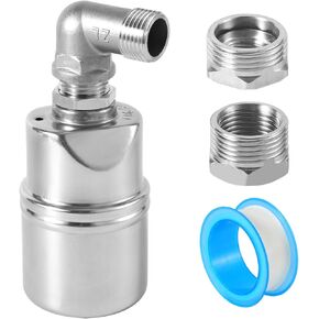 1/2" 3/4" 1" Automatic Float Valve, Stainless Steel Water Level Control Valves Mini Water Shut Off Controller Float Ball Valve for Water Tank Pool Pond Livestock Troughs