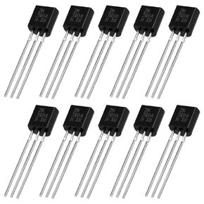eMagTech 200PCS 2N3904 TO-92 NPN Transistor 0.2A 60V for Electronic DIY Project Solar Panel Charger Circuit Product Development Switching Power Supply