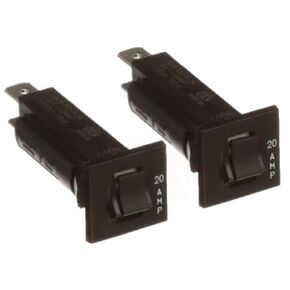 TE Connectivity 20A Thermal Circuit Breaker W28-XQ1A-20 | Push to Reset | Snap-in Front Panel | Pack of 2