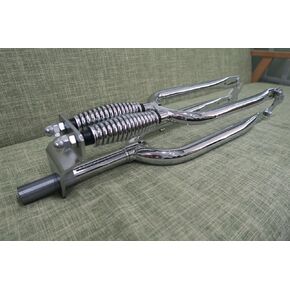 AUTES 26" Springer Fork 1" Threaded,Cruiser Chopper Bike Dual Spring Classical Fork (Chromed)