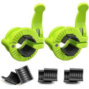 Barbell Clamp 1 inch Multiple Sizes & Adjustable Weight Clips for Barbell Quick Release Barbell Clips|Barbell Collar Bar Locks for Weight Lifting (GREEN 0.9-1.18inch)