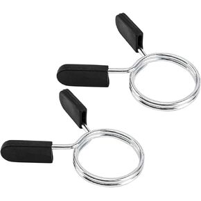 Barbell Spring Clip Dumbbell Circlip Collars Olympic Barbell Weight Bars Weightlifting Clamps Clips 2 Inches Lock Buckle for Fitness Exercise Strength Training Gym Accessory 1 Pair