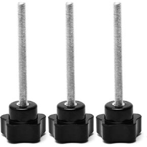 Othmro Black 6mm(M6) x 32mm Thread Replacement Star Hand Knob Tightening Screws 3Pcs