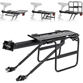 Aluminum Alloy Bike Cargo Rack with Foldable Wide Wings Quick Release Rear Bike Rack