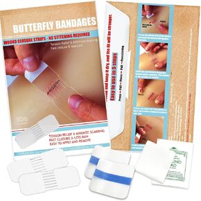 Emergency Wound Closure Strips - HSA/FSA Eligible - Dotodo 2PCS Laceration Closure Kit - Elastic Skin Closure Device | Repair Wounds Without Stitches | Stretchable & Shrinks Back to Close The Cut