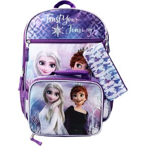 Bioworld Frozen 16 inch Backpack 4-piece Set with lunch box for girls