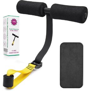 Nordic Hamstring Curl Strap - Adjustable Strap And Knee Mat-Premium Nordstick Holds 420lb Easy To Setup Great 4 Spanish Squats Ab and GHD Workout- Portable Home Exercise Equipment- Upgraded Leg Curl