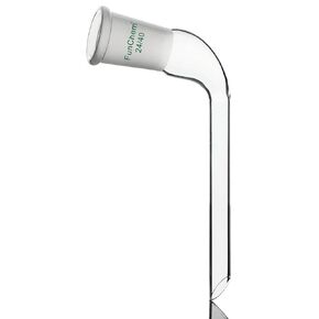 Borosilicate Glass 105 Degree Angle Distillation Adapter with 24/40 Outer Joint and 100mm Tapered Drip Tube