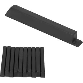 Piano Replacement Keys, 10Pcs ABS Matte Black Piano Key Replacement for Piano Keytop (L：10cm)