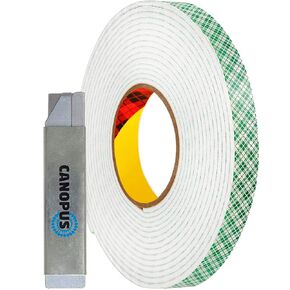 CANOPUS Double Sided Foam Tape for Craft and Card Making Projects, Heavy Duty Adhesive Mounting Tape 4032 (0.5in x 5yd)