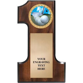 Crown Awards Hole in One Plaque - 7x12 Hole in One Golf Plaque with Engraved Plate Prime