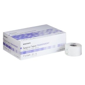 McKesson 16-47210 Medi-Pak Performance Plus Transparent Surgical Tape, 1" Width, 10 Yards Length, Pack of 12