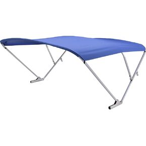 SureShade Power Pontoon Bimini Top - Clear Anodized Frame, Pacific Blue Fabric