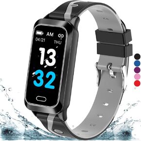 Inspiratek Kids Fitness Tracker for Kids Age 5-16 (5 Colors)，Waterproof Kids Fitness Watch，Kids Pedometer Watch，Watch for Kids，Step/Activity Tracker for Kids，Easy to Use Kids Tracker Watch (Purple)