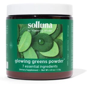 Solluna by Kimberly Snyder - Glowing Greens Powder - Superfood for Energy & Mood | Vegan, Plant-Based, Immune Support, Antioxidants, Vitamins, Minerals