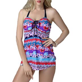 Swim Suits for Women 2024 Plus Size Full Coverage Bathing Suits Tankini Set Two Piece Swimsuit