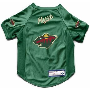 Littlearth NHL Minnesota Wild Stretch Pet Jersey for Large Dogs, Team Color, Big Dog