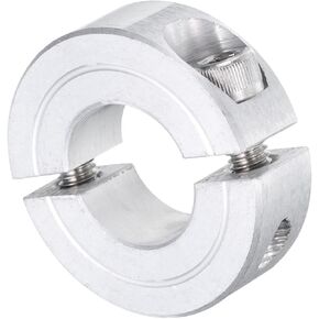 uxcell Double Split Clamp-On Shaft Collar for 5/8" Shaft, Two-Piece Clamping Collar, 1-5/16" OD, 7/16" Thickness, Aluminum Alloy Set Screw Split Collar Clamp
