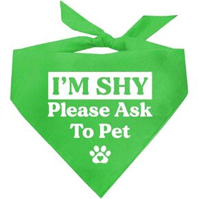 I'm Shy Please Ask to Pet Dog Bandana (Black, XS 590)