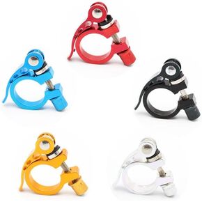 28.6mm 31.8mm 34.9mm Bicycle Seat Clamp Aluminum Alloy Road MTB Cycling Bike Bicycle Quick Release Seatpost Clamp (red 28.6MM)