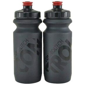 Controltech Wide Mouth Bike Cycling Water Bottle 600 ml Black, 2 Bottle, TB2622