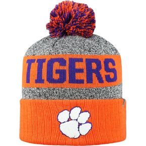 Top of the World NCAA Arctic Striped Cuffed Knit Pom Beanie Hat-Clemson Tigers