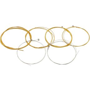 Acoustic Guitar Strings Nickel Alloy Strings Set, 6 Guitar Stings, E-010, B-013, G-023, D-030, A-036, E-046, Clear and Gold
