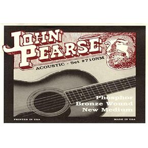 John Pearse 710MNM Phosphor Bronze Acoustic Guitar Strings, Medium