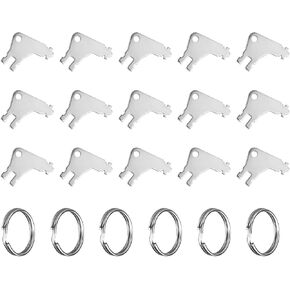 15pcs Toilet Paper Dispenser Key, Metal Toilet Paper Dispenser Key Replacement with 6pcs Key Rings Paper Towel Key Compatible Tissue Box key with Waffle Georgia Pacific for Maintenance Professionals