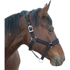 Adjustable Horse Halter with Polar Fleece Lined, Rope Halters, Equestrian Horse Riding Headcollar with Satin Hardware, Prevents Rubs, Adjustable Fit,Great for Trailering & Shows