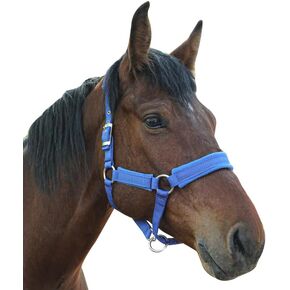 Adjustable Horse Halter with Polar Fleece Lined, Rope Halters, Equestrian Horse Riding Headcollar with Satin Hardware, Prevents Rubs, Adjustable Fit,Great for Trailering & Shows