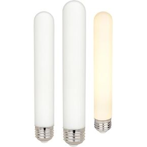 Liii&ARTMAN LED Tubular Long Linestra Bulb T9/ T10 6W 7.3inch E26 Base Matt White Opal Porcelain Warm White 2700K High Color Accuracy CRI95 400LM (3-Pack)