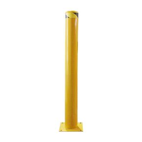 Safety Bollard Post-42" Height Steel Bollard-4.5" Dia Parking Barrier Pole-Yellow Powder Coat Steel Pipe with 4 Anchor Bolts for Traffic-Sensitive Area/Garage Lot/Warehouse/Driveway