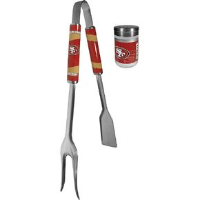 Siskiyou Sports NFL San Francisco 49ers Unisex 3 in 1 BBQ Tool and Salt & Pepper Shaker, Team Colors, One Size