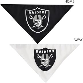 Littlearth Unisex-Adult NFL Las Vegas Raiders Home and Away Pet Bandana Set, Team Color, Medium