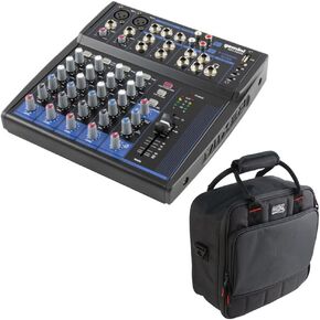 Gemini Sound GEM-08USB - 8-Channel Bluetooth Audio Mixer Bundle with Gator Cases G-MIXERBAG-1212 Padded Nylon Mixer/Equipment Bag